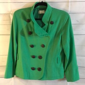Vintage Yves Saint Laurent Green Pea Coat Sz 40 10